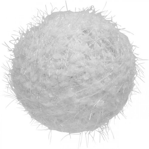 Floristik24 Snowball winter decoration deco ball white wool Ø10cm 4pcs