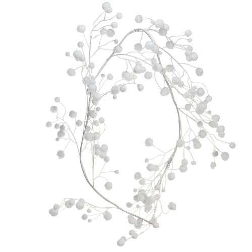 Floristik24 Snowball garland winter decoration white glitter L125cm
