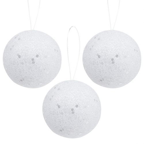 Floristik24 Decorative snowball for hanging Ø6cm 12pcs