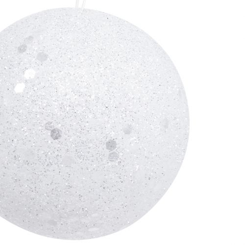 Floristik24 Decorative snowball for hanging Ø6cm 12pcs