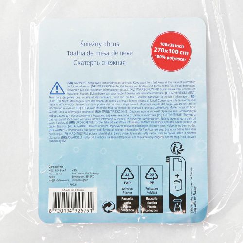 Product Snow Blanket Decorative Tablecloth Winter White 100×270cm
