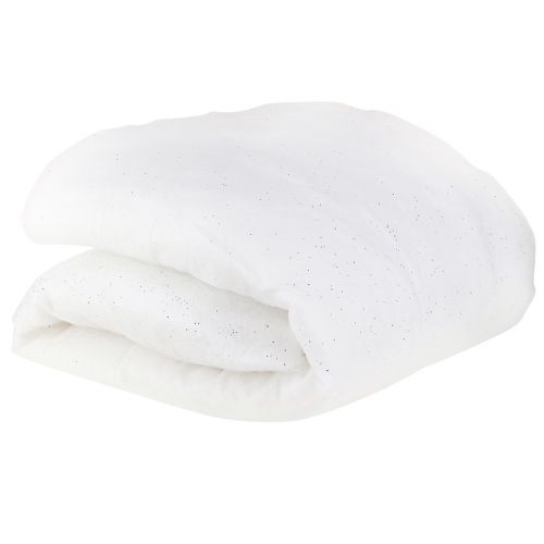 Product Snow blanket in white with glitter in silver 250cm x100cm