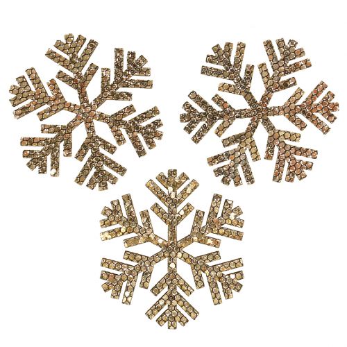 Floristik24 Snowflake Gold Christmas Decoration Ø4cm 48pcs