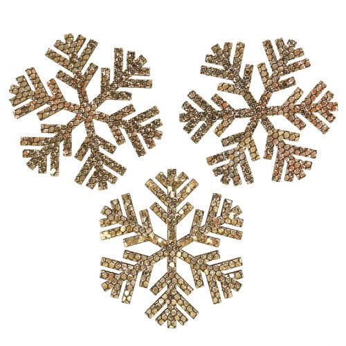 Snowflake Gold Christmas Decoration Ø4cm 48 pcs