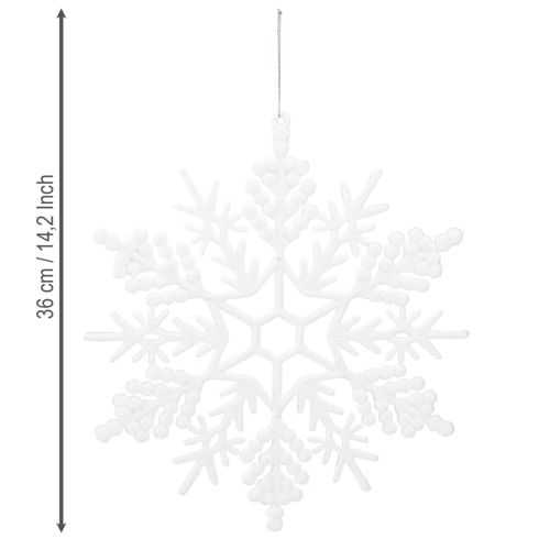 Product Snowflake decoration for hanging winter decoration white 30cm 3 pieces