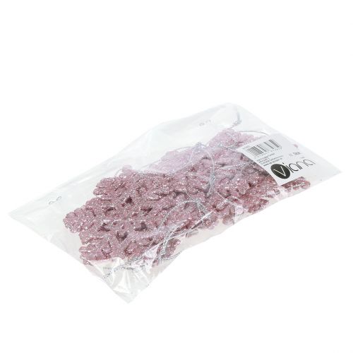 Floristik24 Snowflake Ø8cm pink with glitter 12pcs