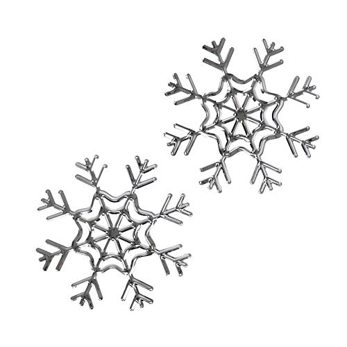 Floristik24 Snowflake silver 10cm 3pcs