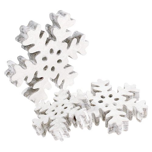 Floristik24 Snowflake Ø3-5cm White 22 pcs