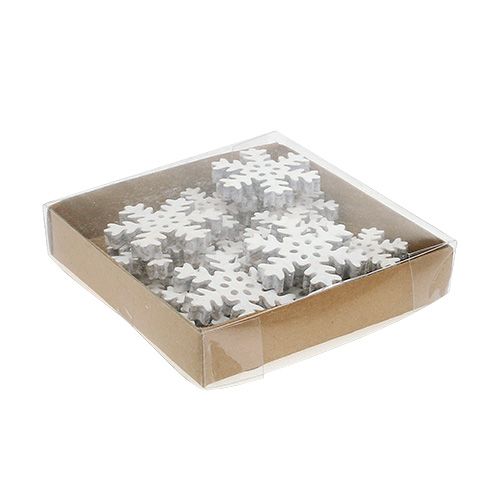 Floristik24 Snowflake Ø3-5cm White 22 pcs