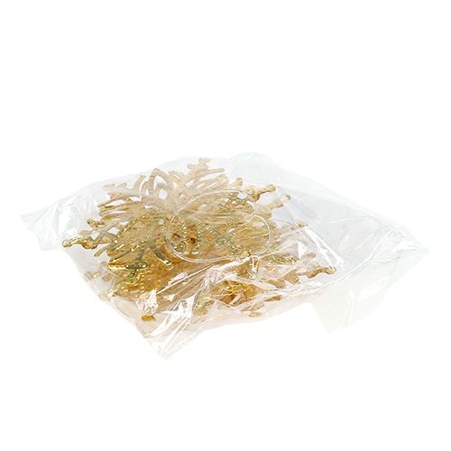 Floristik24 Metal snowflake gold 10cm 4pcs