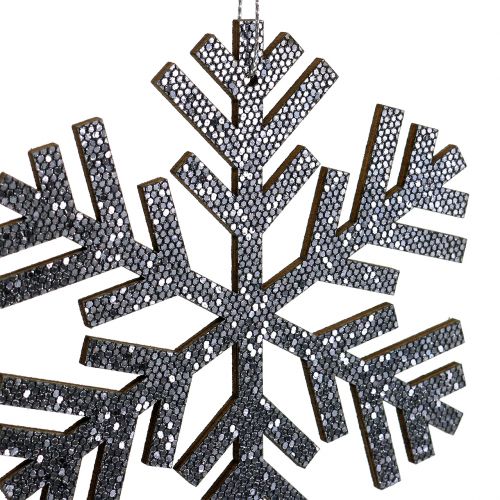 Product Snowflake Hanging Decoration Gray Ø8cm - Ø12cm 9pcs