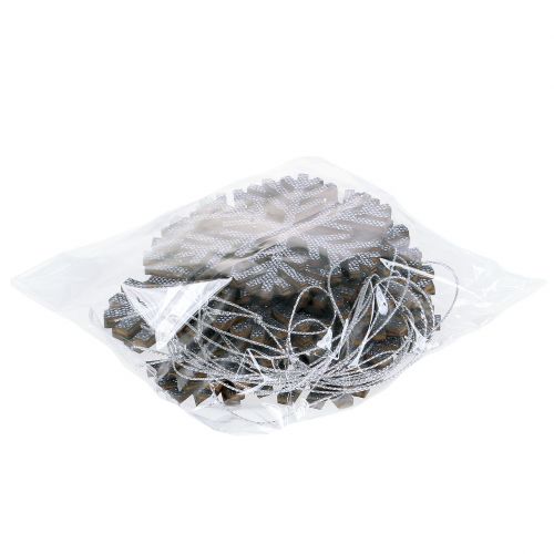 Product Snowflake Hanging Decoration Gray Ø8cm - Ø12cm 9pcs