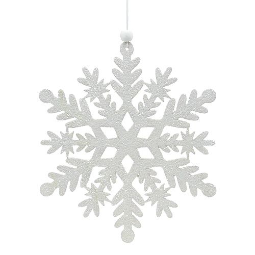 Floristik24 Snowflake white with mica 20cm 4pcs