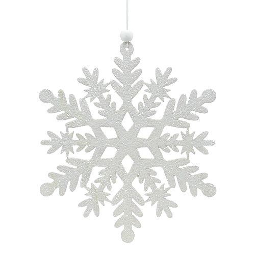 Floristik24 Snowflake white with mica 20cm 4pcs