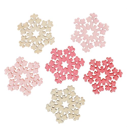 Floristik24 Snowflake Mix Pink, Rose, Natural Ø2cm 144 pcs