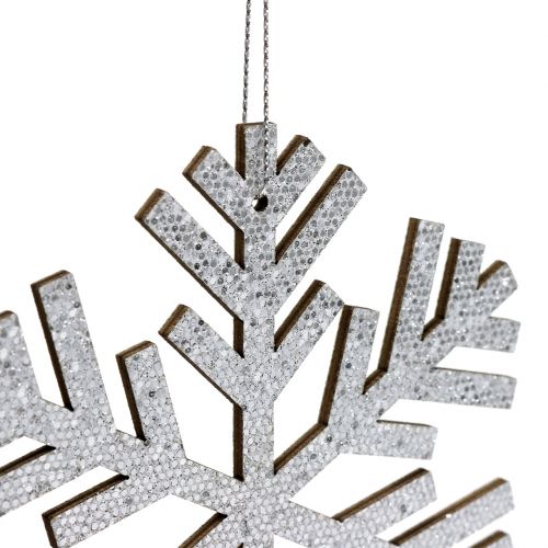 Product Snowflake Hanging Decoration Silver Ø8cm - Ø12cm 9pcs