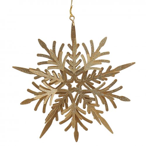 Floristik24 Snowflake 3D effect gold 16cm x 15.5cm 2pcs