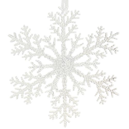 Floristik24 Snowflake decoration ice crystal for hanging 18×20cm 4pcs