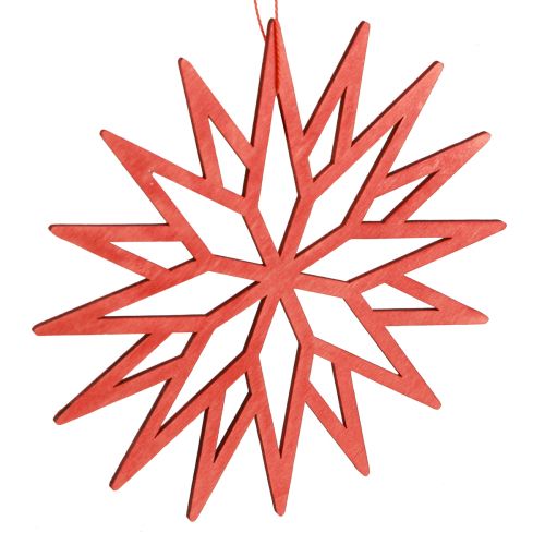Product Snowflake decoration wooden tree decoration orange 15cm 8 pcs