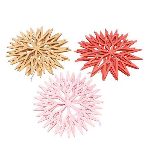 Product Snowflake decoration wooden tree decoration orange 15cm 8 pcs