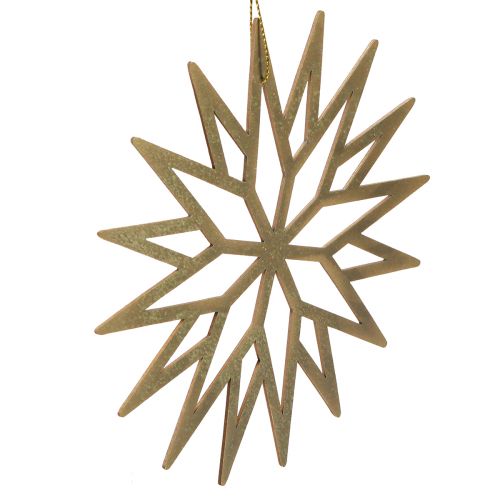 Product Snowflakes Wooden Decoration Christmas Tree Decoration Brown 15cm 8 pcs