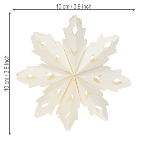 Product Snowflake Paper Decorations for Hanging, White, 10cm, 4 Pieces
