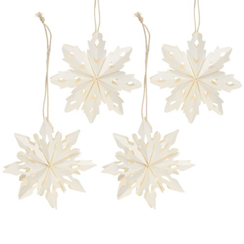 Product Snowflake Paper Decorations for Hanging, White, 10cm, 4 Pieces
