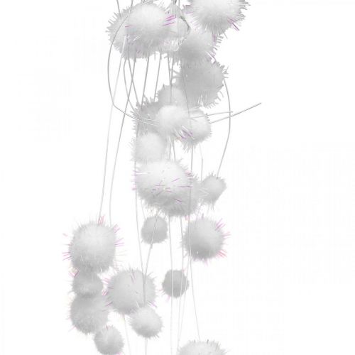 Product Snowball Garland Winter Garland Snowflakes White 72cm