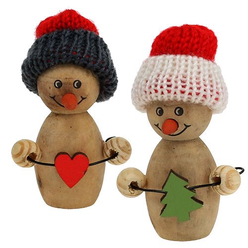 Floristik24 Snowman figure wood 8cm - 9cm 6pcs