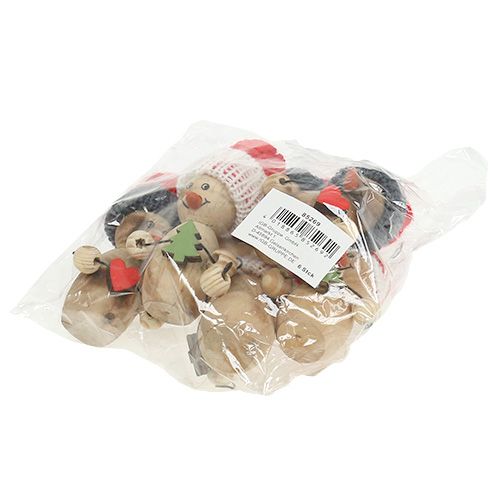 Floristik24 Snowman figure wood 8cm - 9cm 6pcs