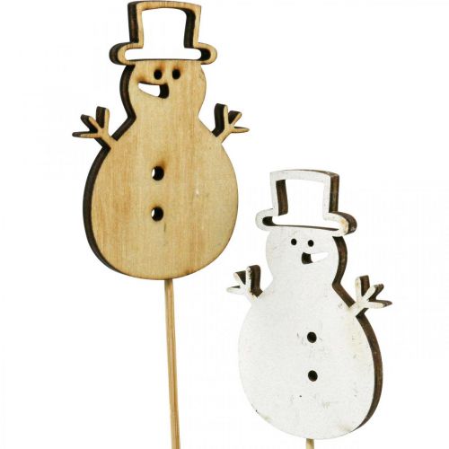 Product Flower plug Christmas decoration snowman wood 7cm 12pcs