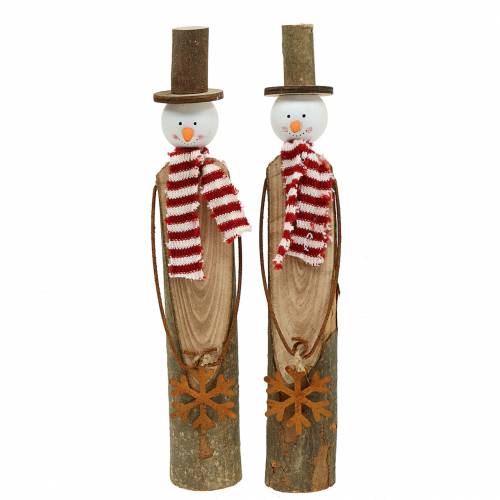 Floristik24 Snowman wood with patina 30cm 2pcs