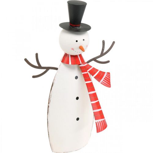 Floristik24 Christmas decoration, snowman with scarf, metal decoration for winter H33cm