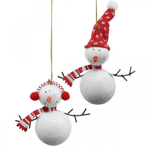 Floristik24 Christmas tree decoration snowman for hanging metal 8.5/13cm 4 pcs