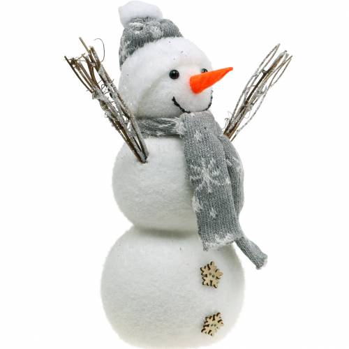 Floristik24 Snowman with scarf and hat white, gray decoration figure winter decoration