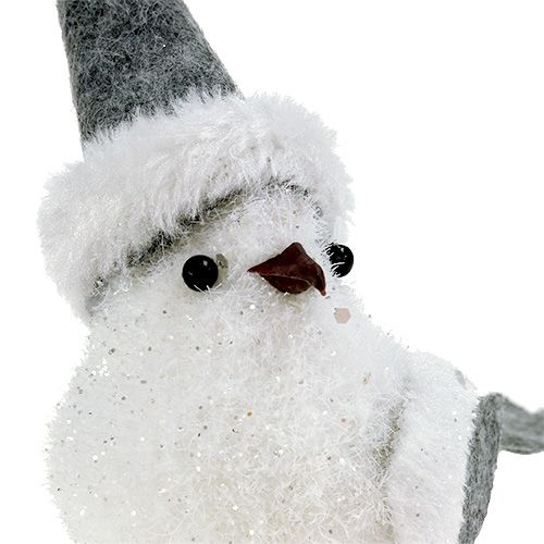 Product Snow bird with cap 18cm white, gray 3pcs