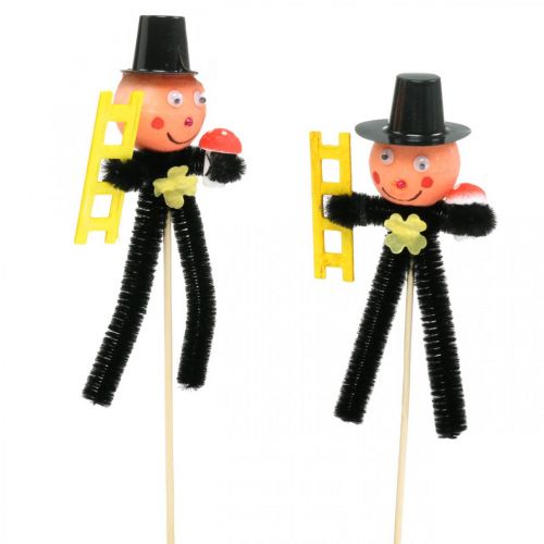 Floristik24 Chimney sweep chenille on the stick New Year&#39;s Eve decoration 13cm 18pcs