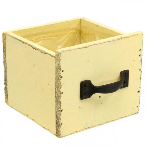 Floristik24 Shabby Decorative Drawer for Planting Yellow Wood 12.5×12.5×10cm