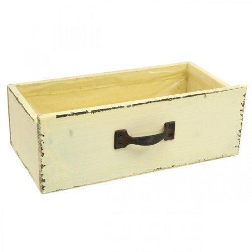 Floristik24 Wooden drawer for planting Yellow Shabby Chic 25×13×8cm