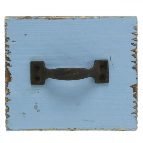 Floristik24 Plant box wooden drawer light blue shabby 12.5×12.5×10cm