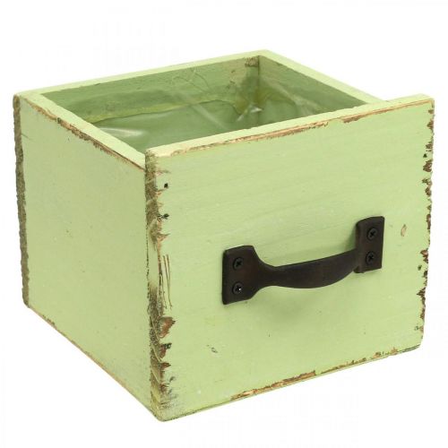 Floristik24 Planter drawer light green shabby chic 12.5×12.5×10cm