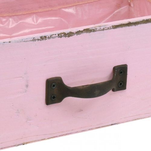 Product Wooden drawer planter pink shabby chic deco 25×13×8cm