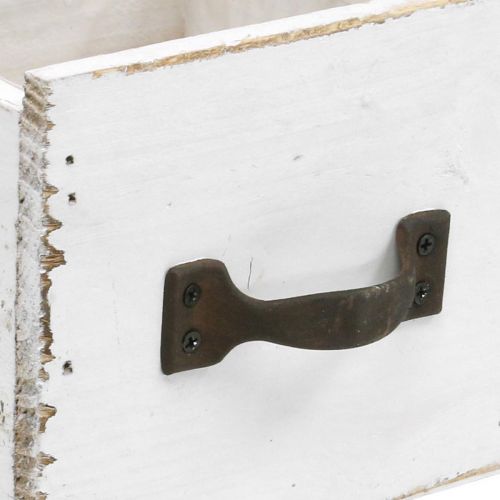 Product Plant drawer wood white shabby chic decoration 12.5×12.5×10cm