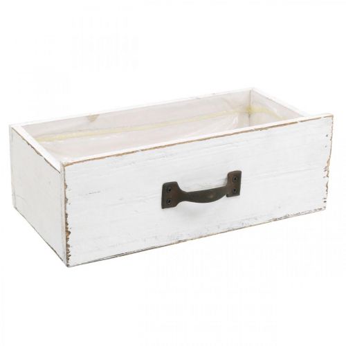Floristik24 Decorative drawer white plant box wood vintage look 25×13×8cm