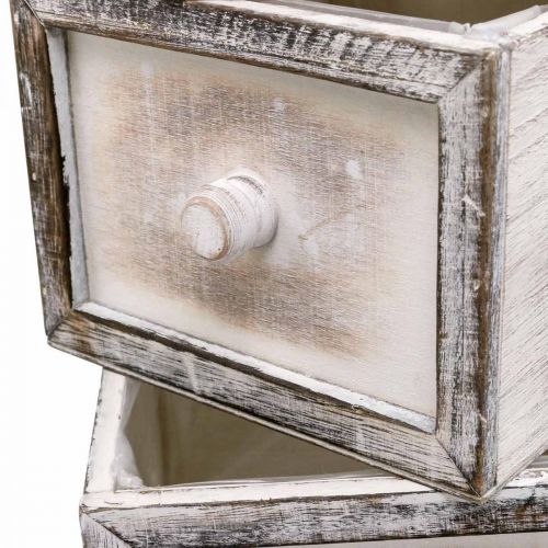 Floristik24 Planter wooden drawer antique look cream 24/20/16/12cm set of 4