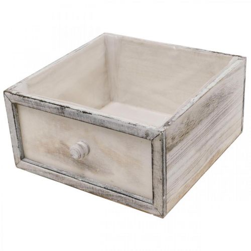 Floristik24 Planter wooden drawer antique look cream 24/20/16/12cm set of 4