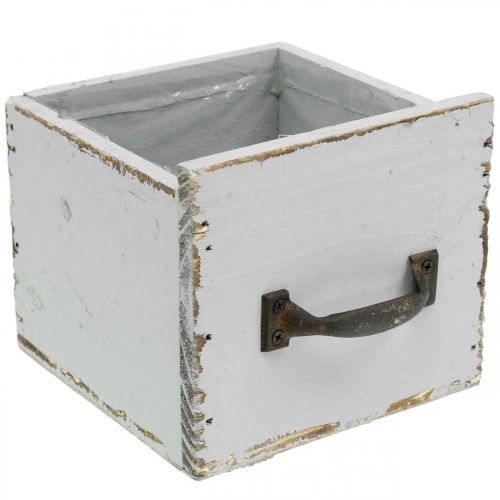 Floristik24 Plant drawer shabby chic wooden drawer gray 12.5×12.5×11cm