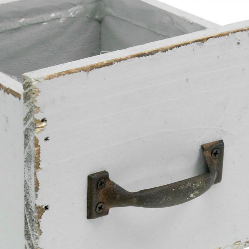 Floristik24 Plant drawer shabby chic wooden drawer gray 12.5×12.5×11cm