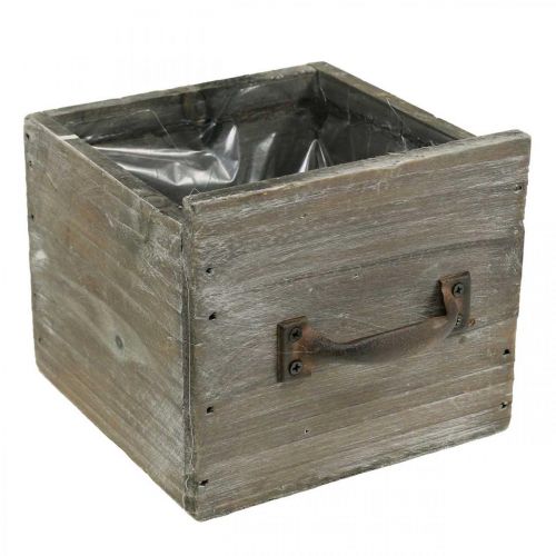 Floristik24 Plant drawer shabby chic wood decoration natural 12.5×12.5×11cm
