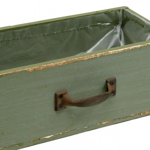 Floristik24 Planter decorative drawer wood shabby chic green 25x13x9cm